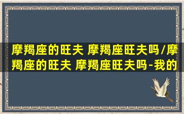 摩羯座的旺夫 摩羯座旺夫吗/摩羯座的旺夫 摩羯座旺夫吗-我的网站